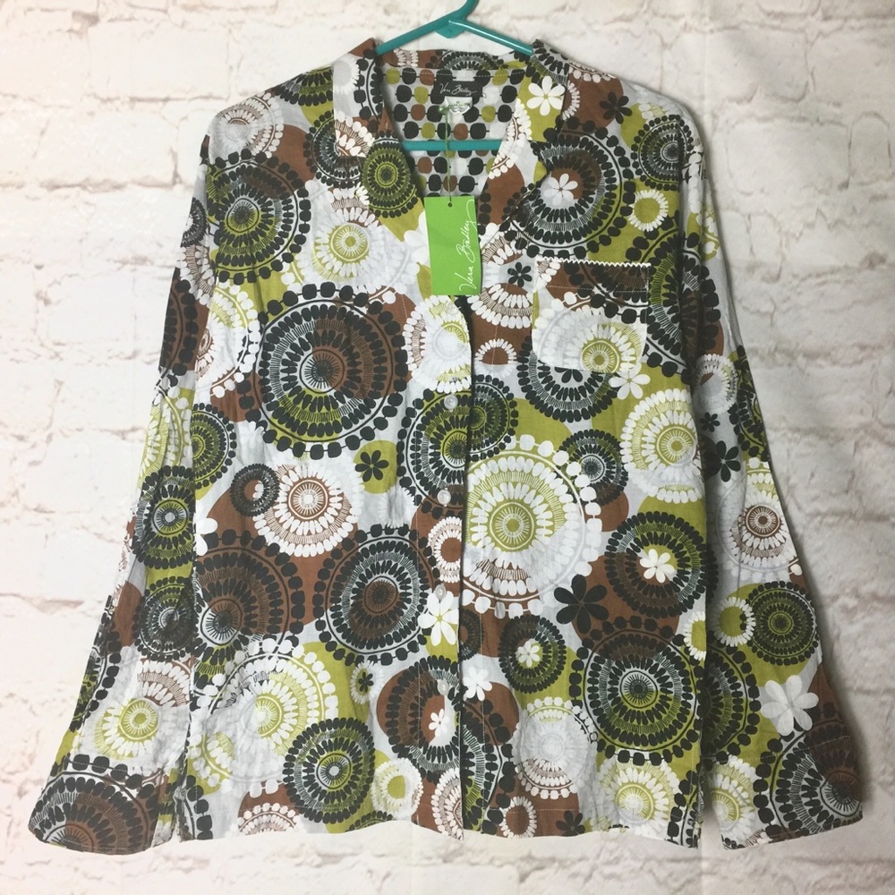 Vera Bradley Cocoa Moss Pajama Top
